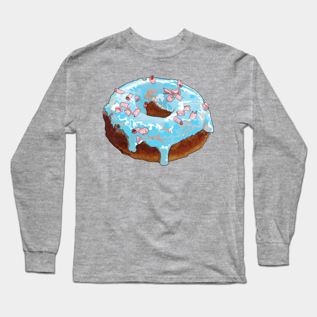 Blue doughnut with shavings Long Sleeve T-Shirt by M[ ]